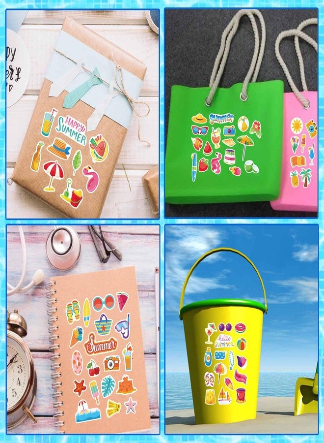 DUJAA 24 Shees Summer Stickers Pool Beach Luau Hawaii Sun Stickers Hello Summer Ocean Beach Sticker Hawaiian Ice Cream Stickers for Scrapbooking Water Bottles, Family School Classroom Party Favor - Image 5